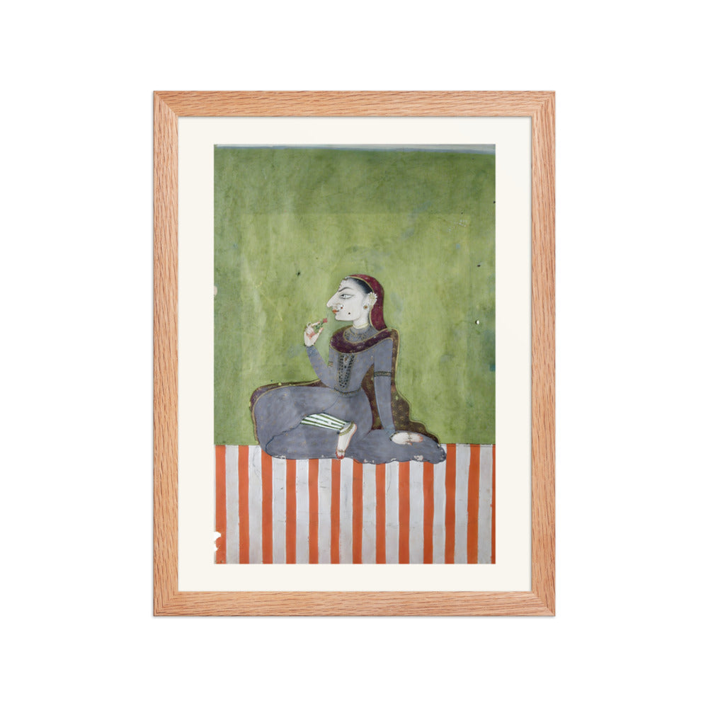 A Princess Smelling a Flower — Restored Indian Court Wall Art — view 4