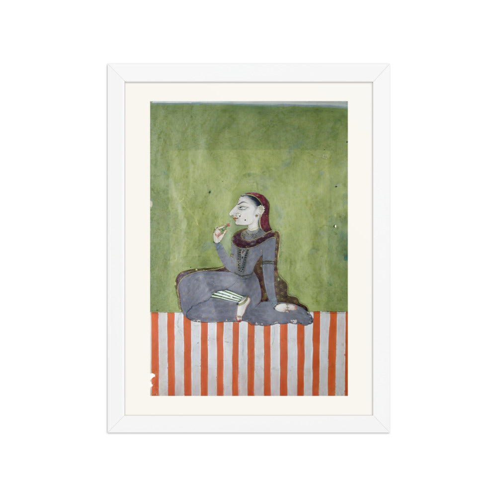 A Princess Smelling a Flower — Restored Indian Court Wall Art — view 6