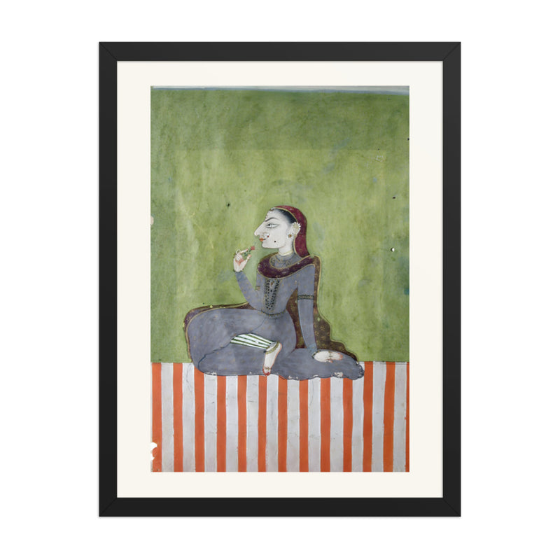 A Princess Smelling a Flower — Restored Indian Court Wall Art