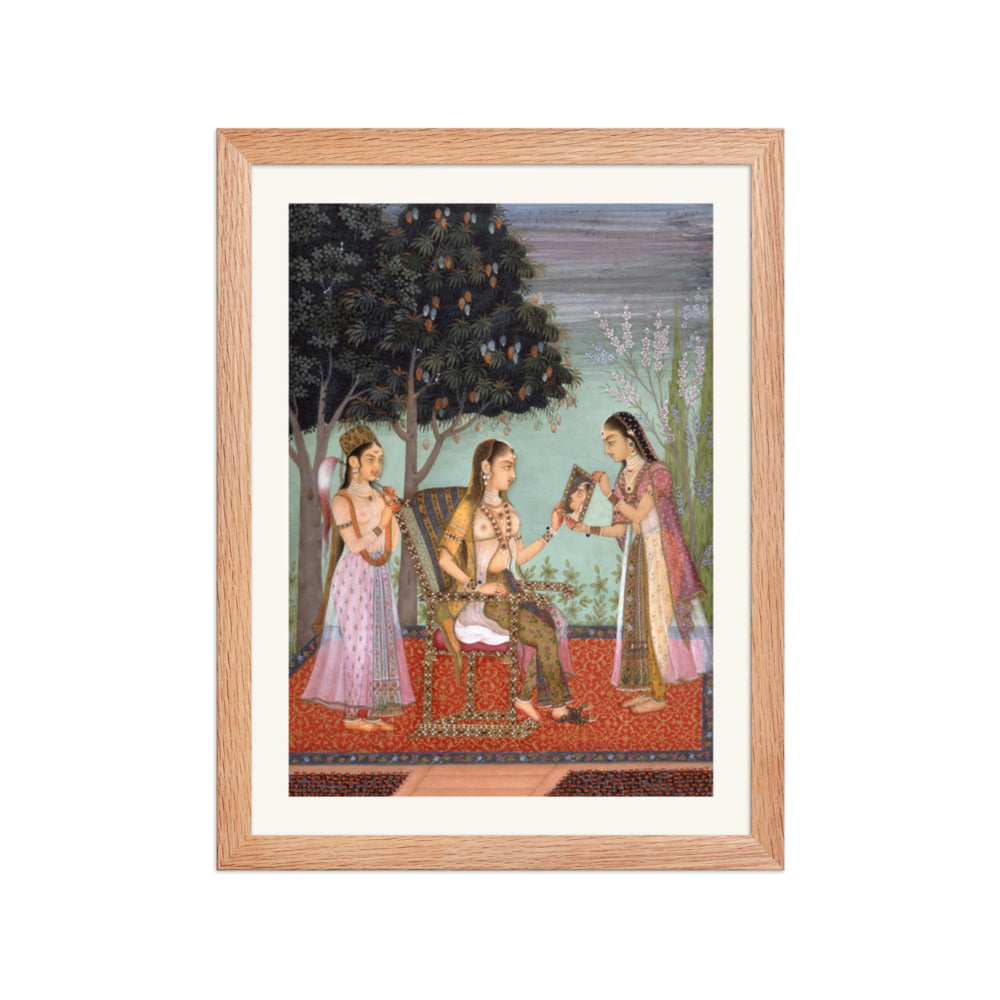 A Lady Gazing into a Mirror — Restored Rajput Wall Art — view 4