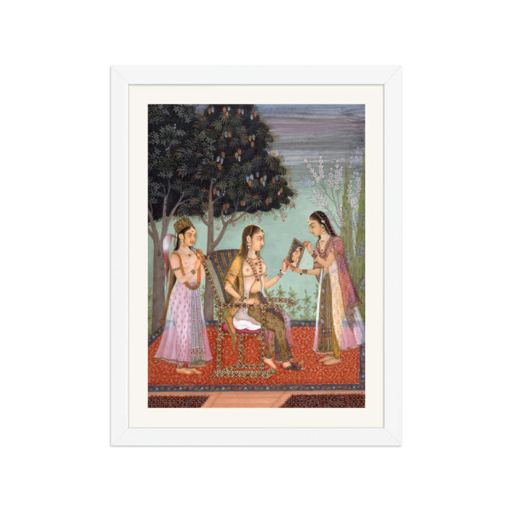 A Lady Gazing into a Mirror — Restored Rajput Wall Art — view 6