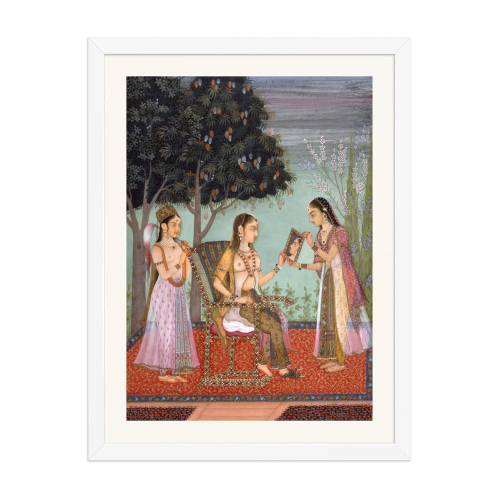 A Lady Gazing into a Mirror — Restored Rajput Wall Art — view 5