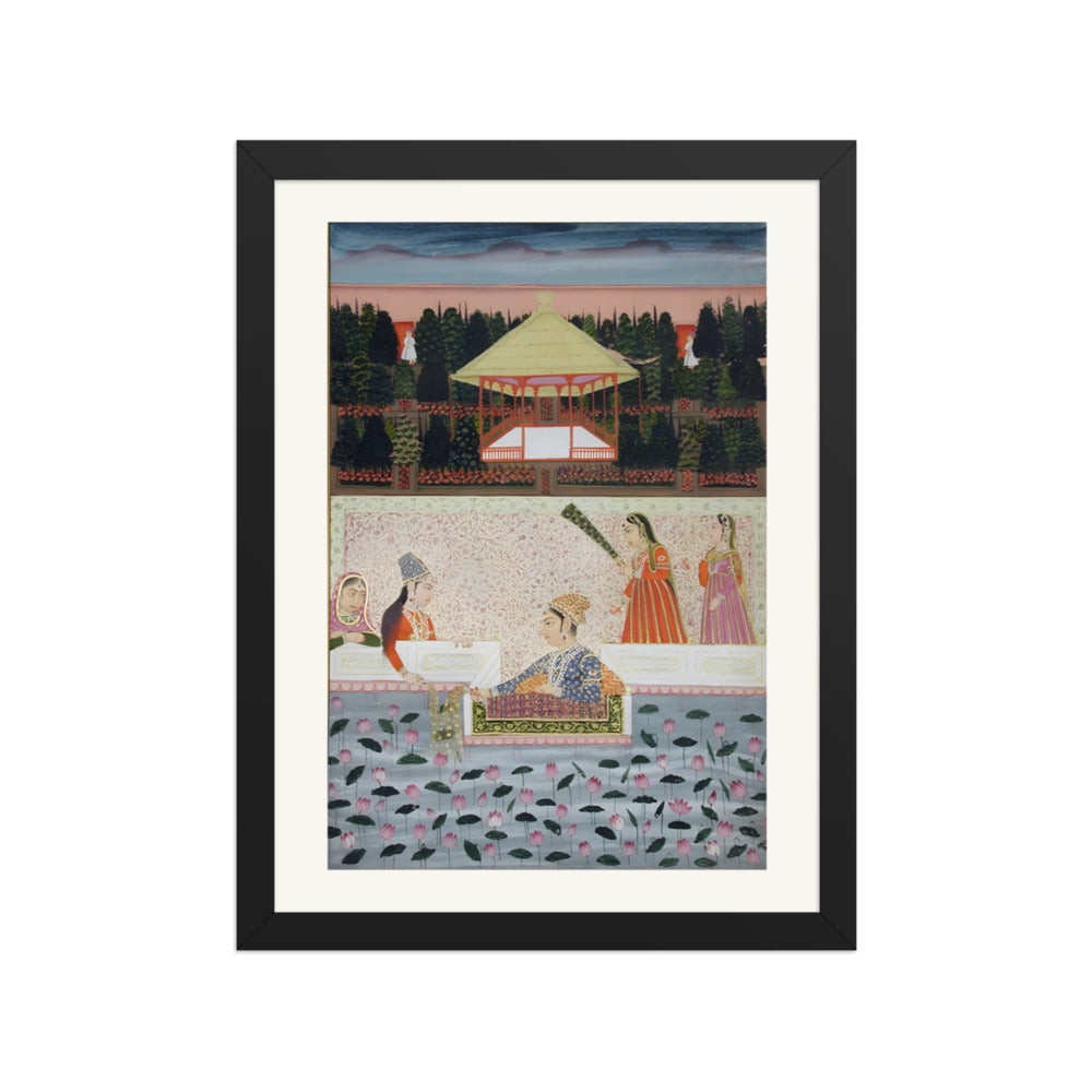 A Prince and Princess on a Terrace — Restored Indian Court Wall Art — view 2