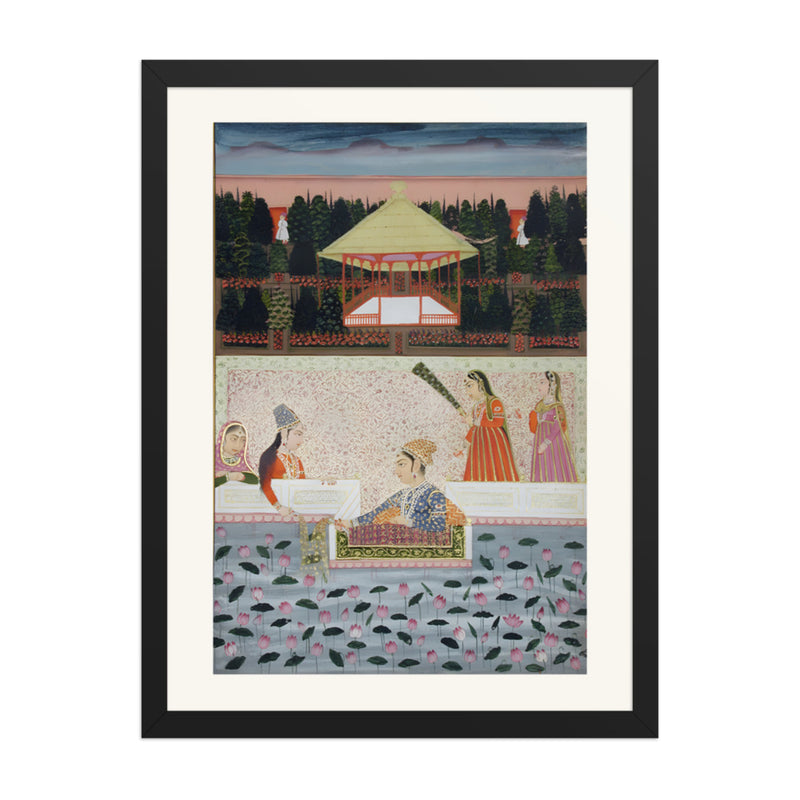 A Prince and Princess on a Terrace — Restored Indian Court Wall Art
