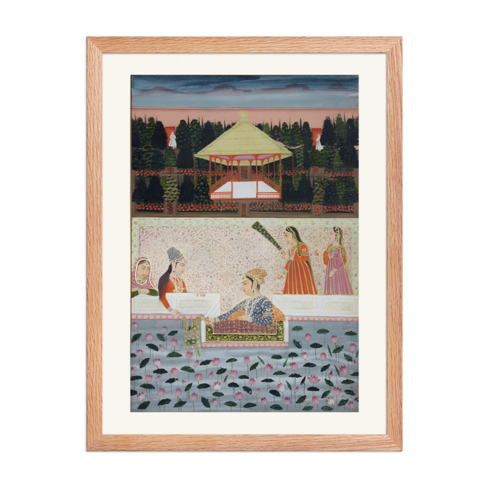 A Prince and Princess on a Terrace — Restored Indian Court Wall Art — view 3