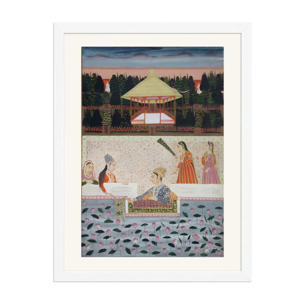 A Prince and Princess on a Terrace — Restored Indian Court Wall Art — view 5