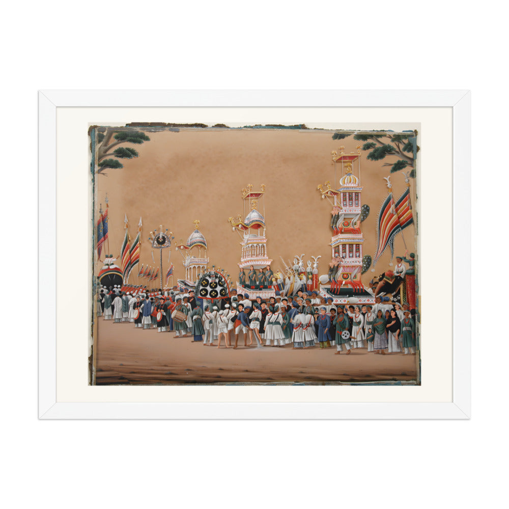 A Muharram Procession — Restored Indian Court Wall Art — view 5
