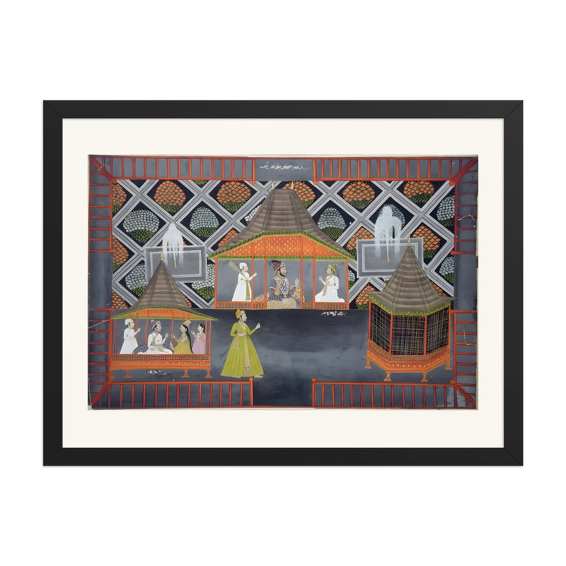 A Nawab and His Sons in a Garden Pavilion