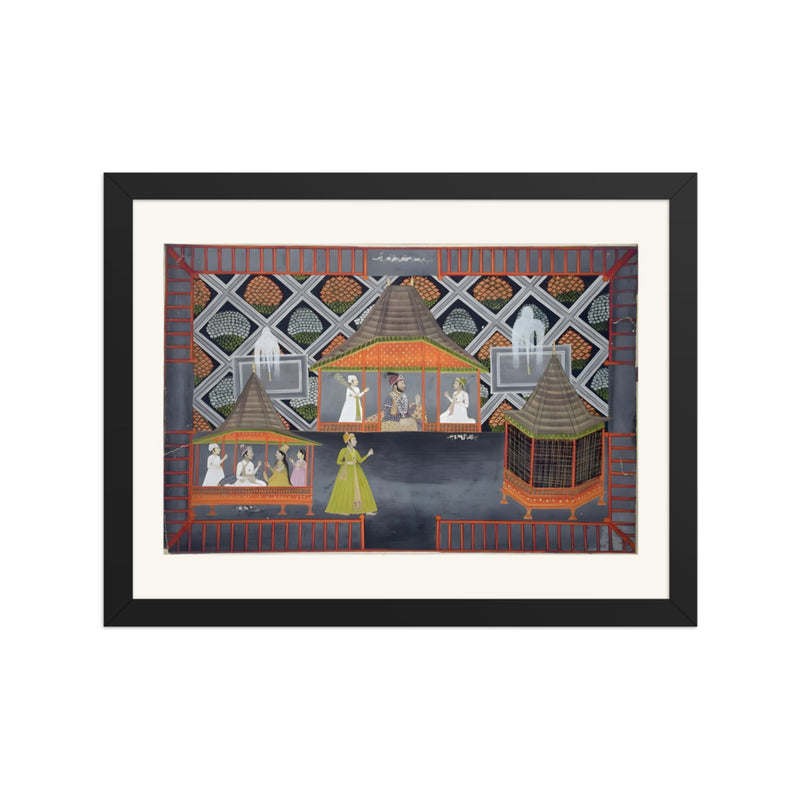 A Nawab and His Sons in a Garden Pavilion