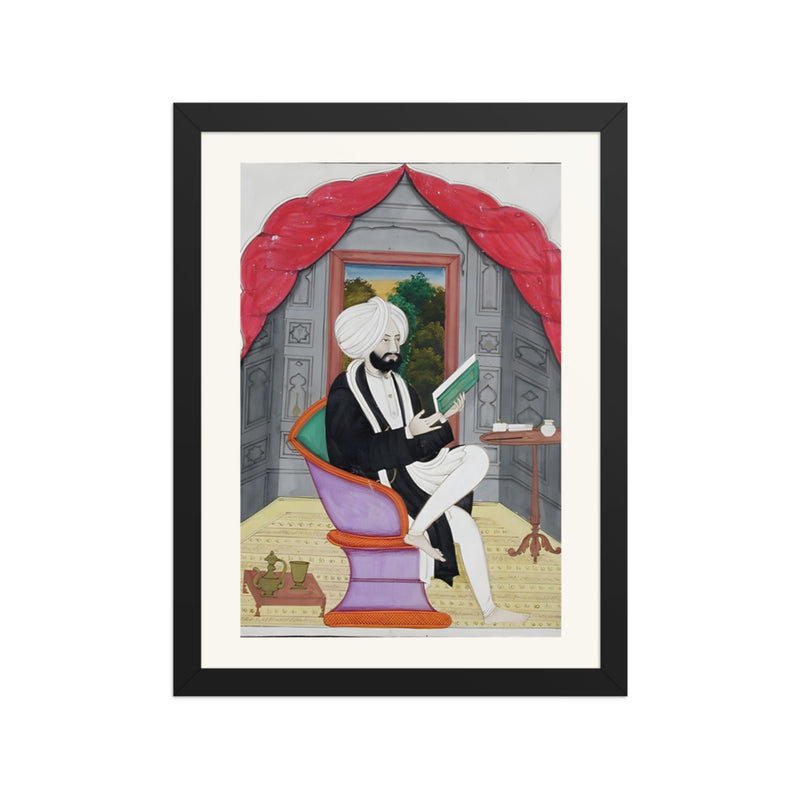 A Sikh Sardar Reading by a Window