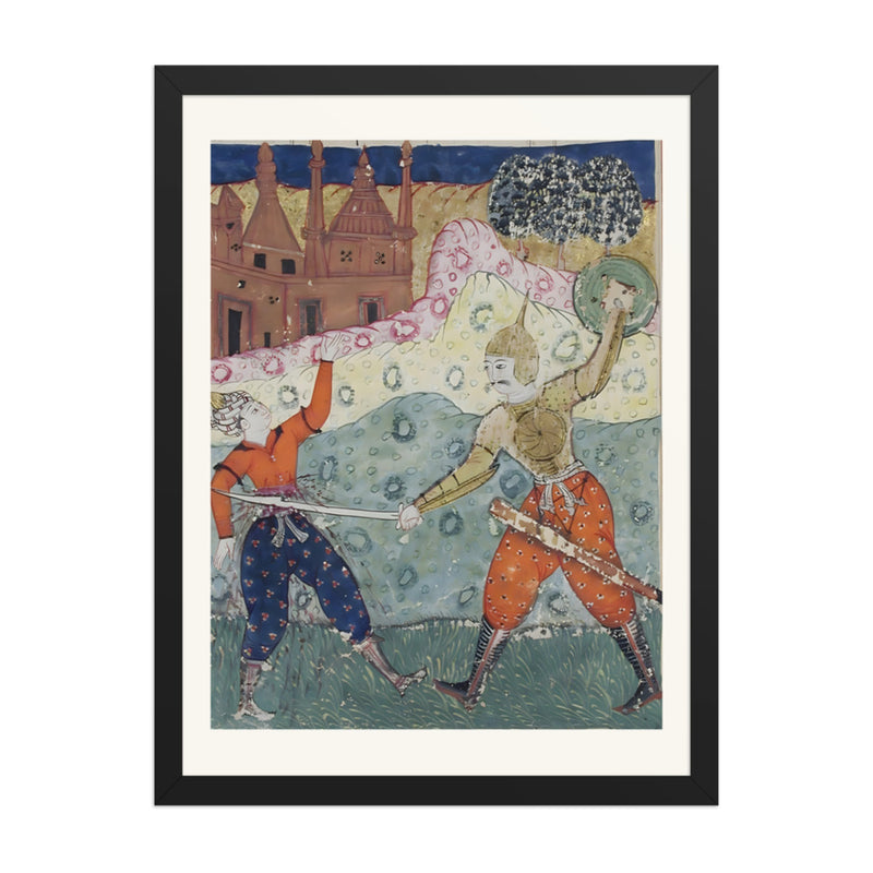 A Warrior Slays His Foe — a Shahnama Folio