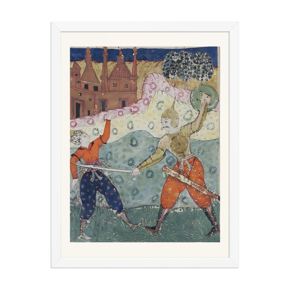 A Warrior Slays His Foe — a Shahnama Folio — view 3