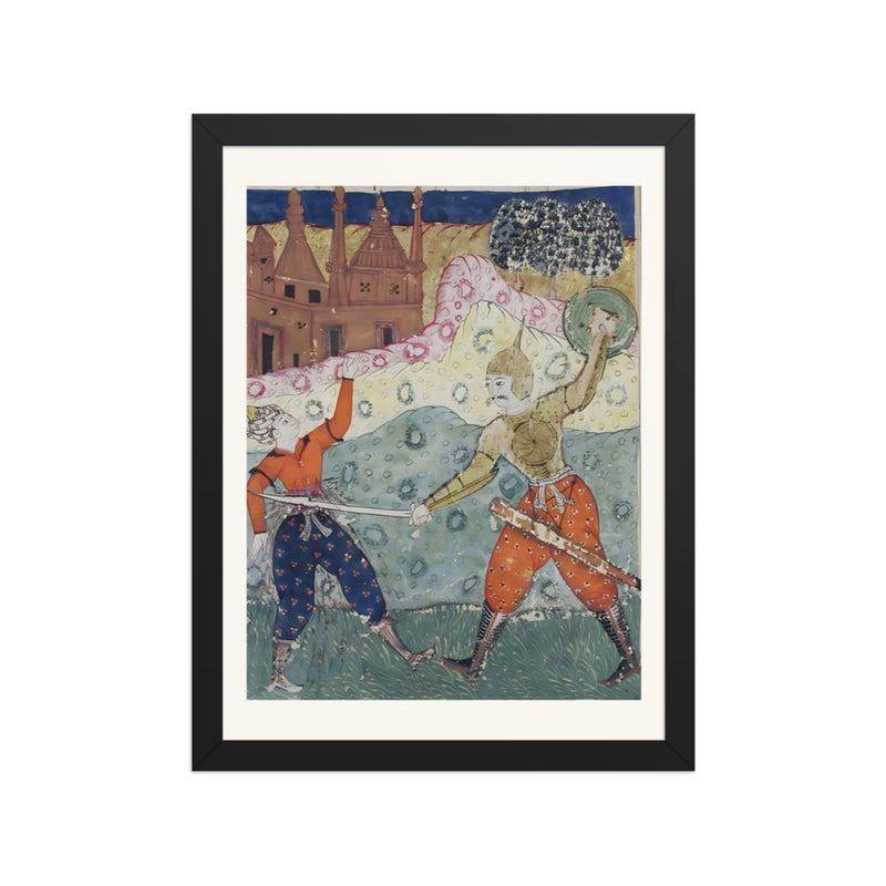 A Warrior Slays His Foe — a Shahnama Folio