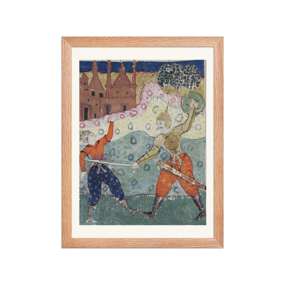 A Warrior Slays His Foe — a Shahnama Folio — view 2