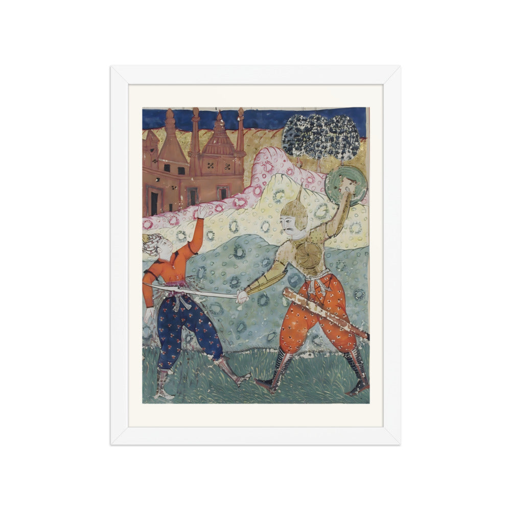 A Warrior Slays His Foe — a Shahnama Folio — view 3