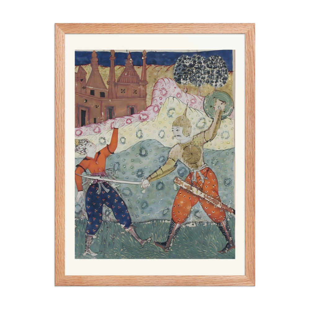 A Warrior Slays His Foe — a Shahnama Folio — view 5