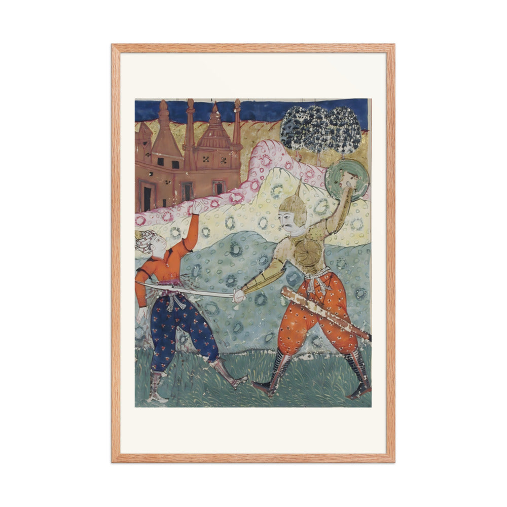 A Warrior Slays His Foe — a Shahnama Folio — view 8