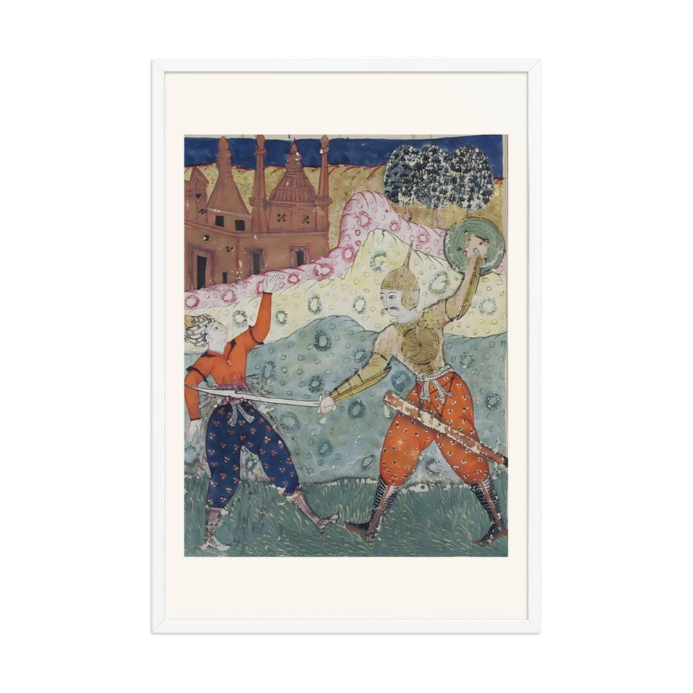 A Warrior Slays His Foe — a Shahnama Folio — view 9