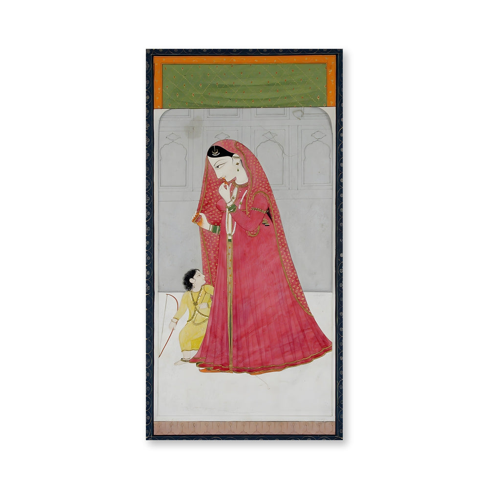 A Woman in Red with a Child — view 4