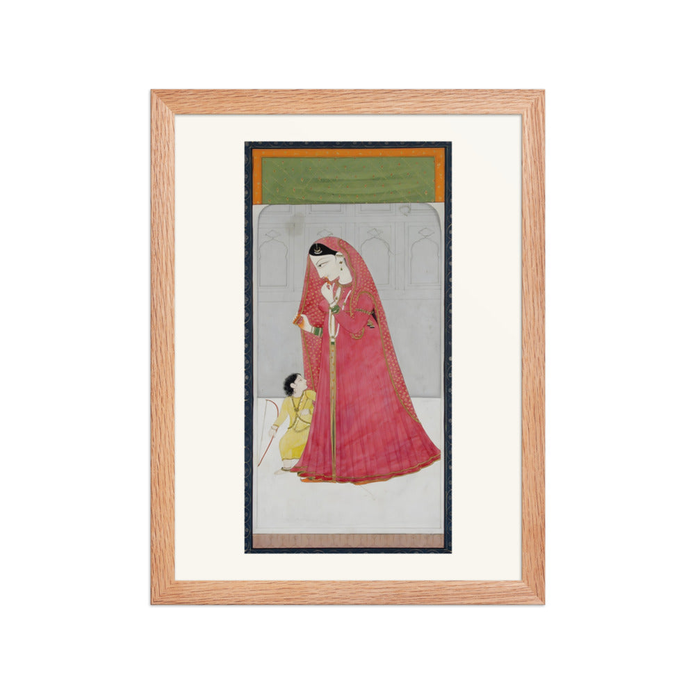 A Woman in Red with a Child — view 2