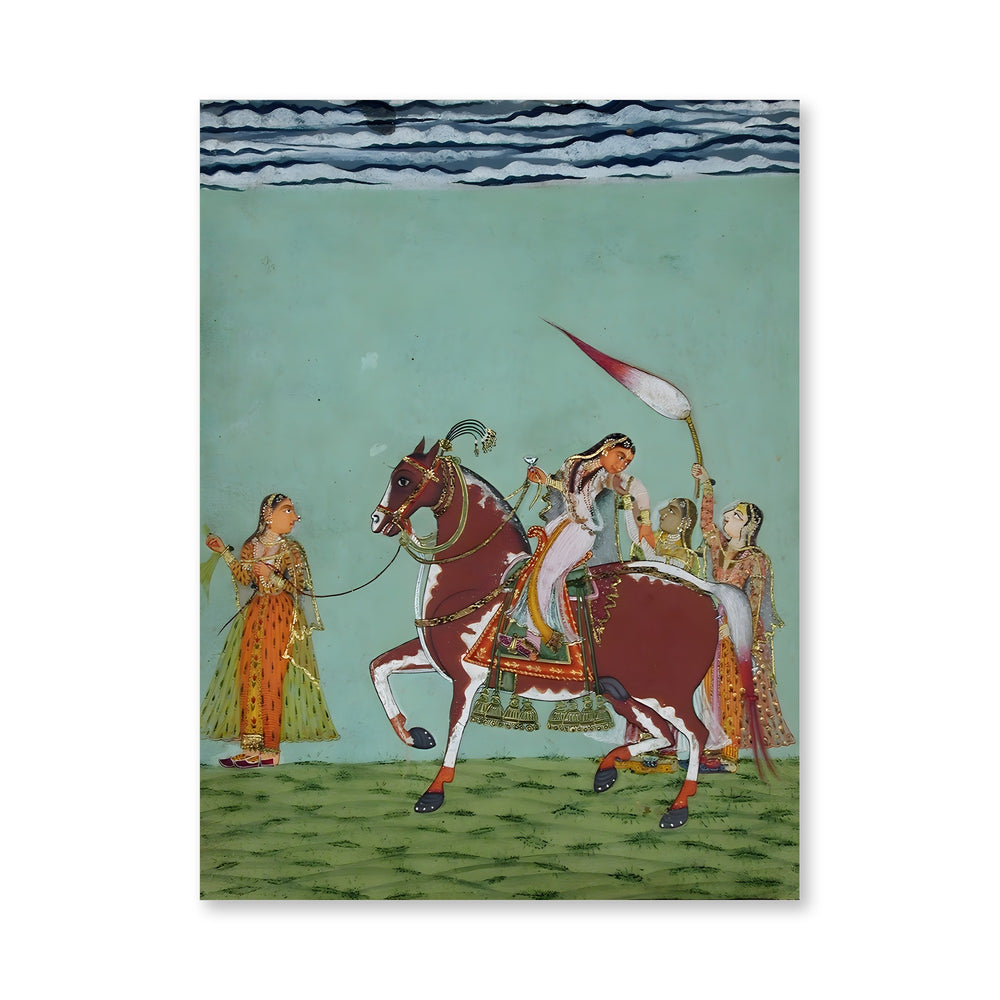 A Woman on Horseback with Attendants — view 4