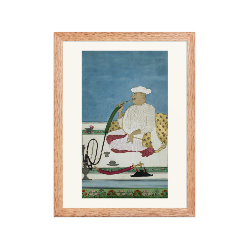 A Hindu raja seated smoking a hookah — view 2