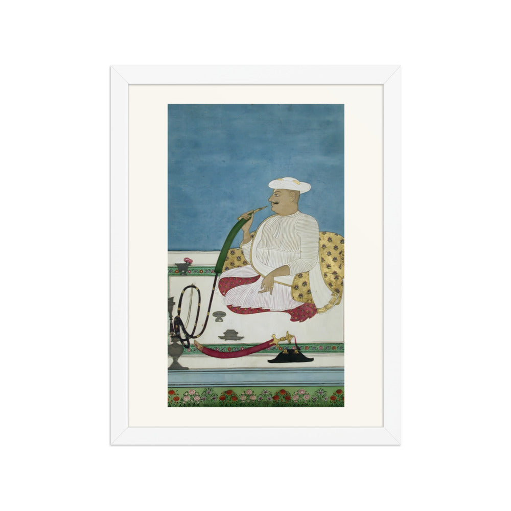 A Hindu raja seated smoking a hookah — view 3