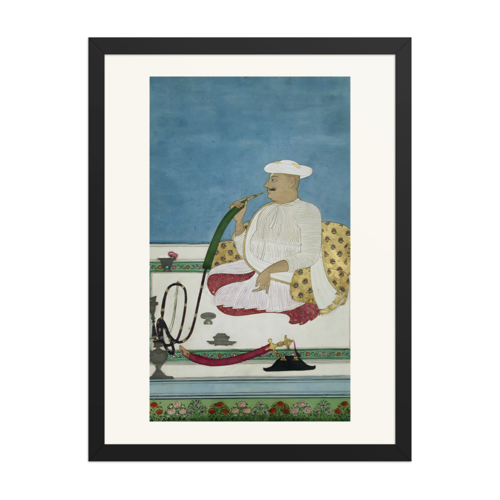 A Hindu raja seated smoking a hookah — view 4