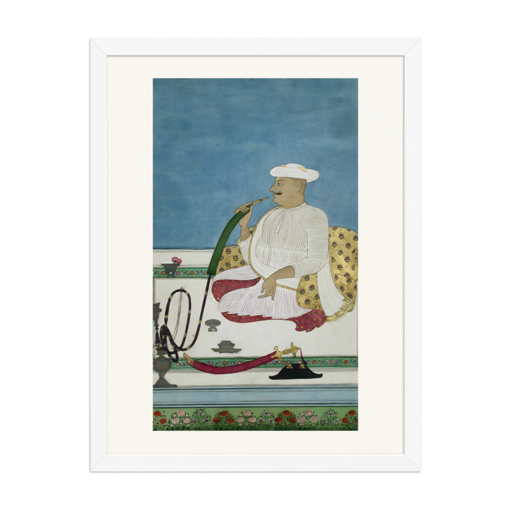 A Hindu raja seated smoking a hookah — view 6