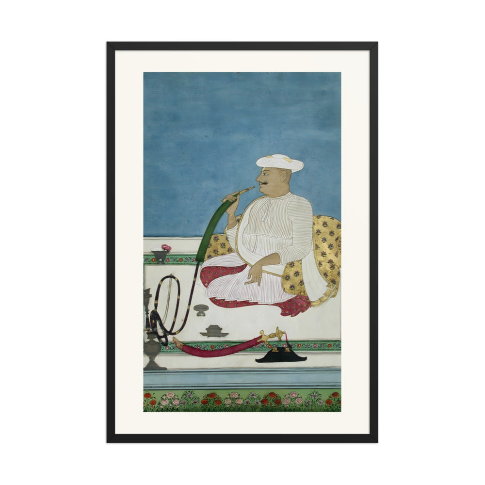 A Hindu raja seated smoking a hookah — view 7