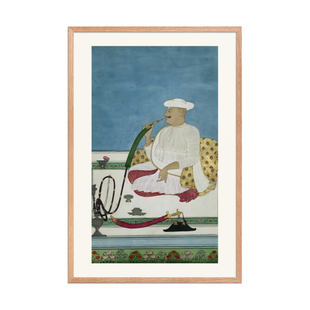 A Hindu raja seated smoking a hookah — view 8