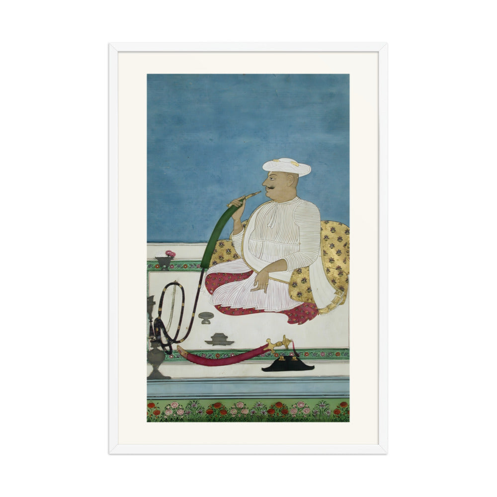 A Hindu raja seated smoking a hookah — view 9