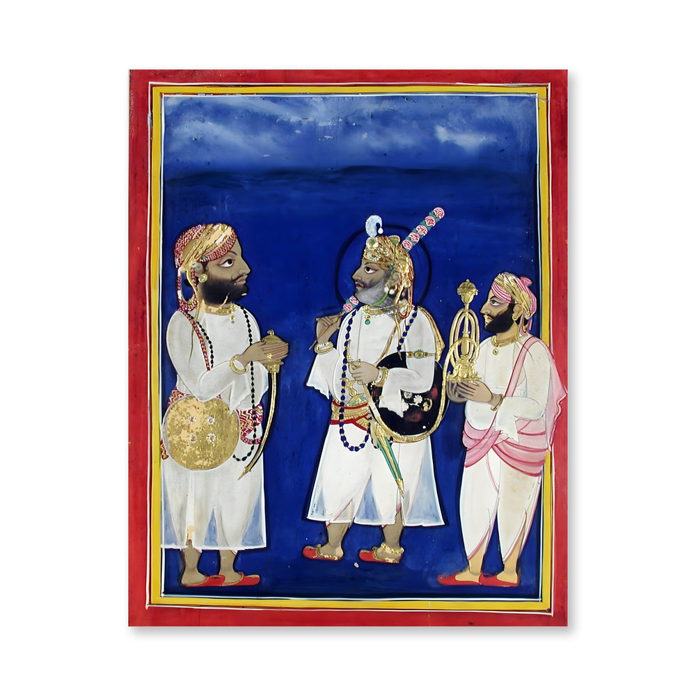 A maharana with two attendants carries sword and hookah — view 4