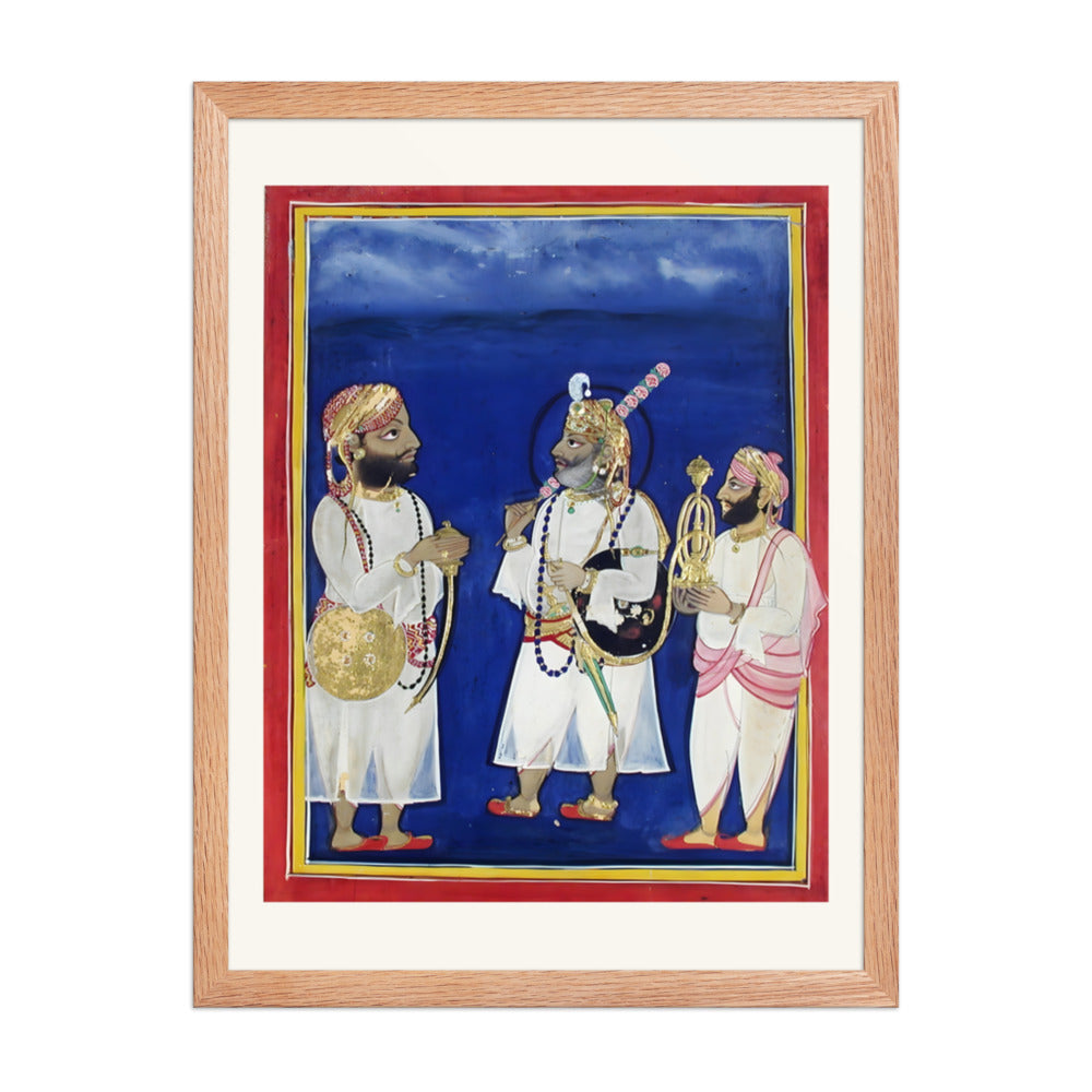 A maharana with two attendants carries sword and hookah — view 2