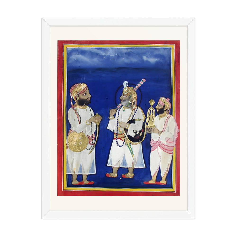 A maharana with two attendants carries sword and hookah — view 3