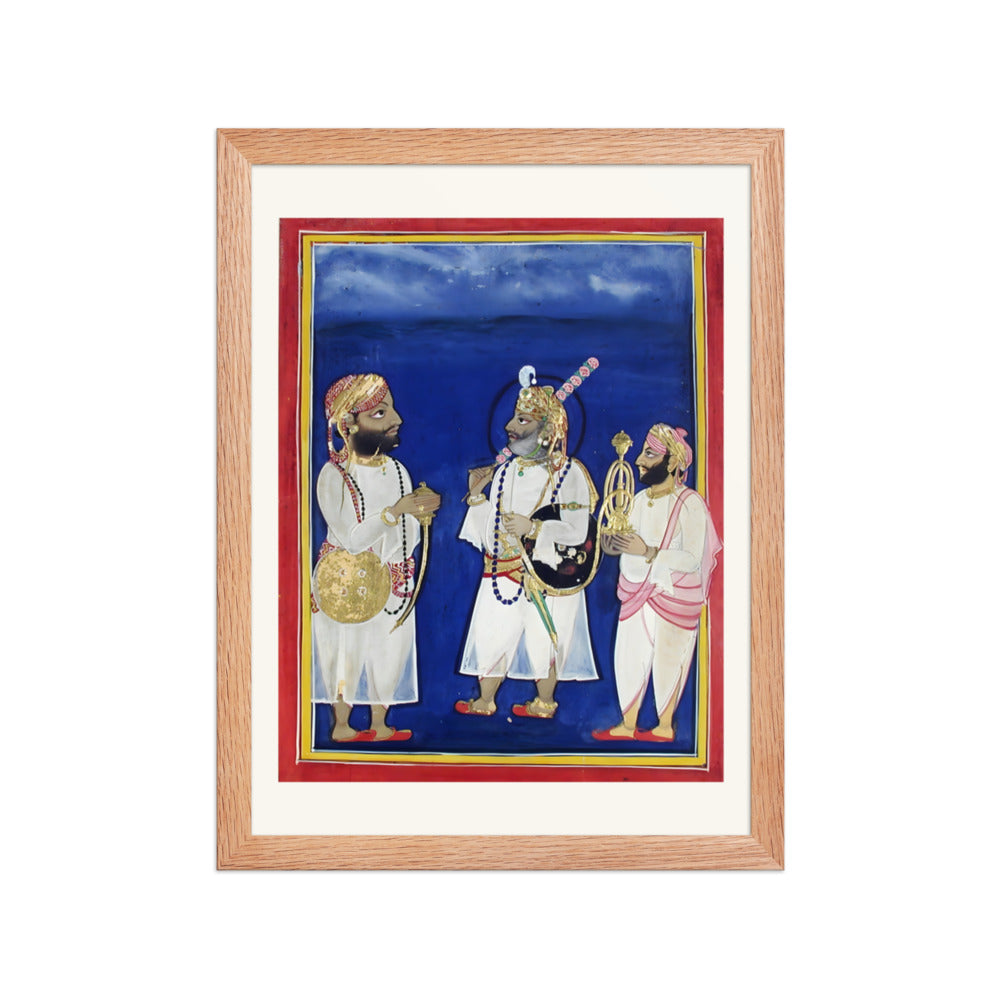 A maharana with two attendants carries sword and hookah — view 2