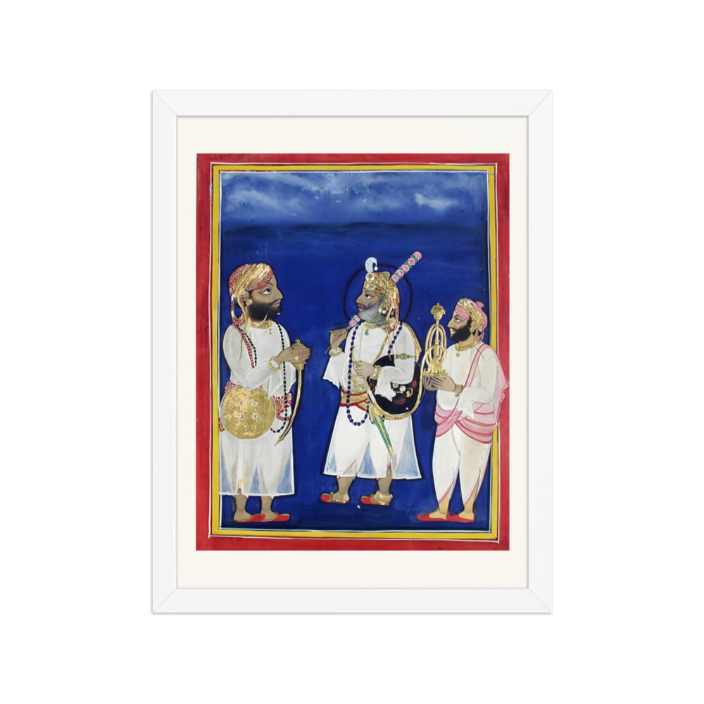 A maharana with two attendants carries sword and hookah — view 3