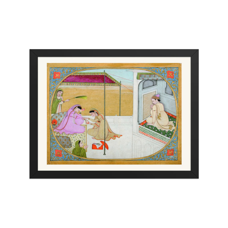 A prince spying at the preparations of his mistress