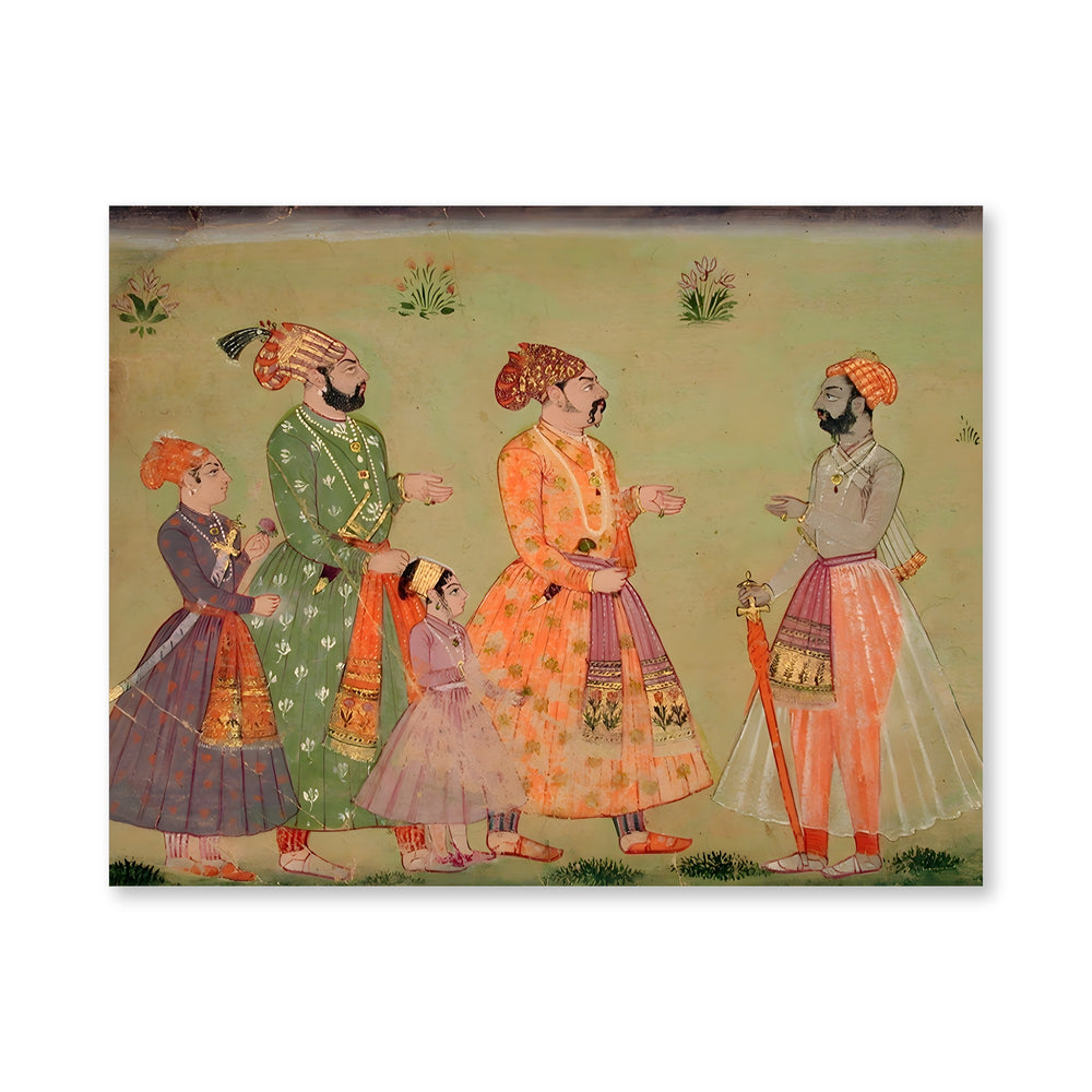 A raja with a small retinue is greeted by a sword-bearer — view 4