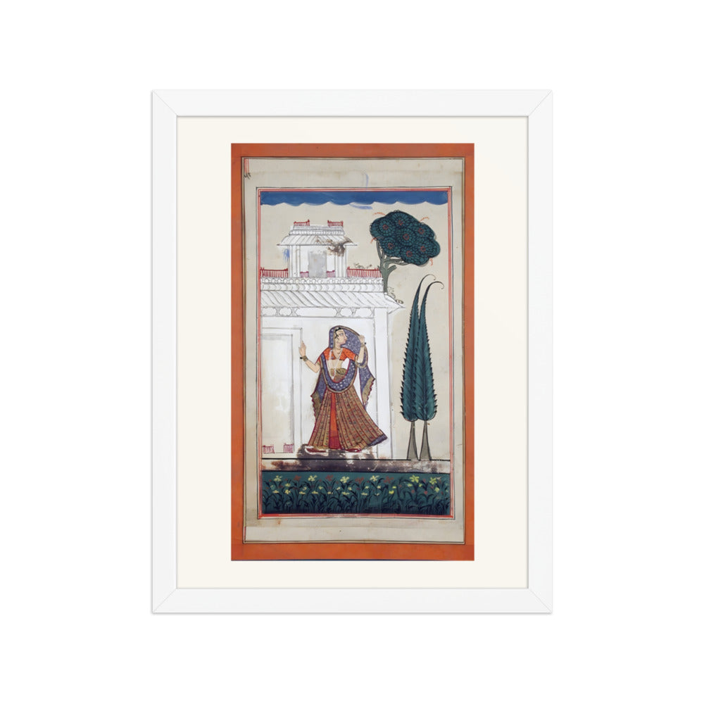 A woman standing before a pavilion — view 3