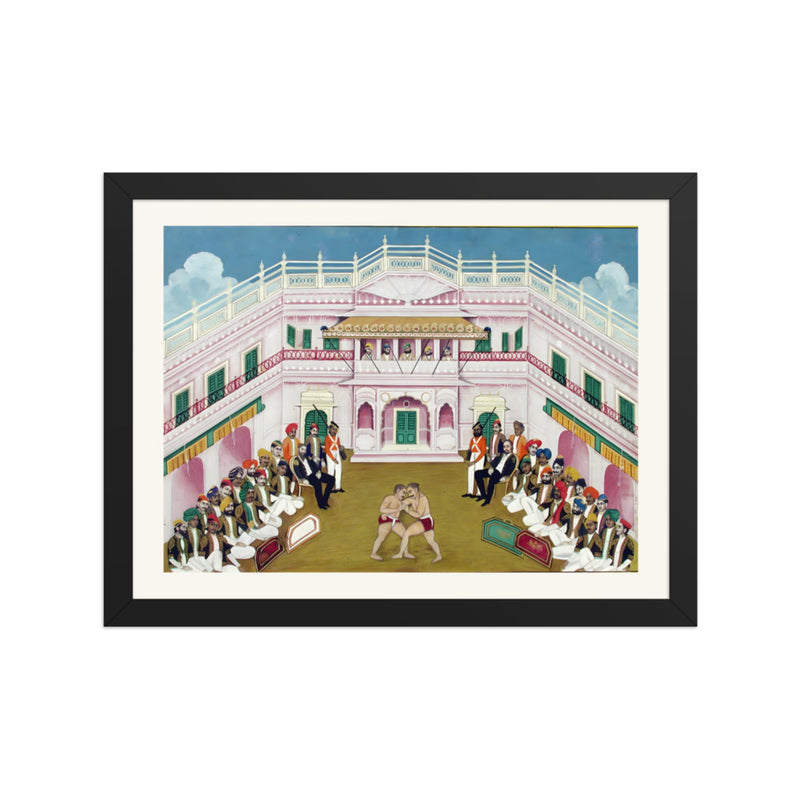 A wrestling exhibition hosted by the Maharana of Mewar
