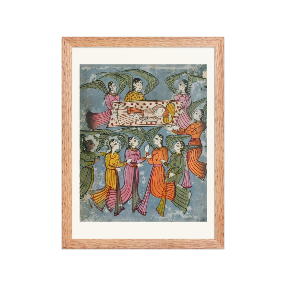 Angels carry Manohar in his bed — view 2