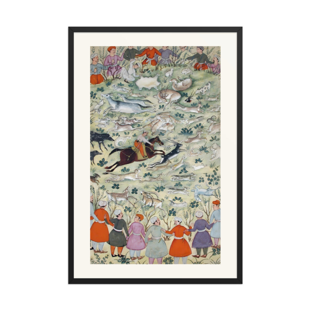 Babur kills blackbuck in a hunting circle — view 7