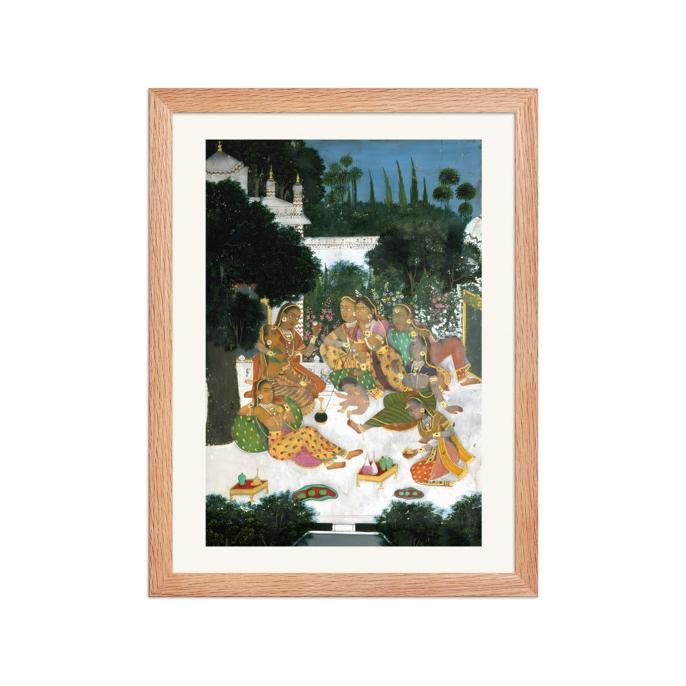 Eight women and a child on a palace terrace — view 2