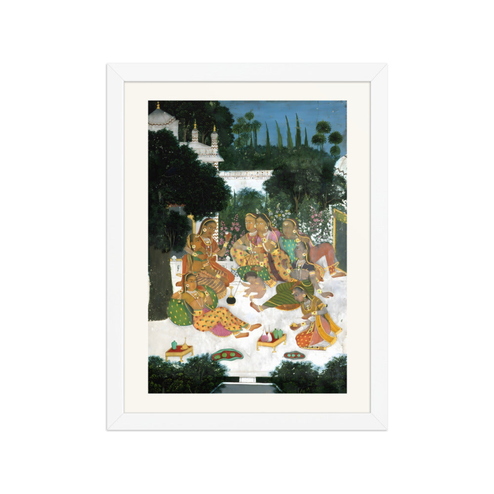 Eight women and a child on a palace terrace — view 3