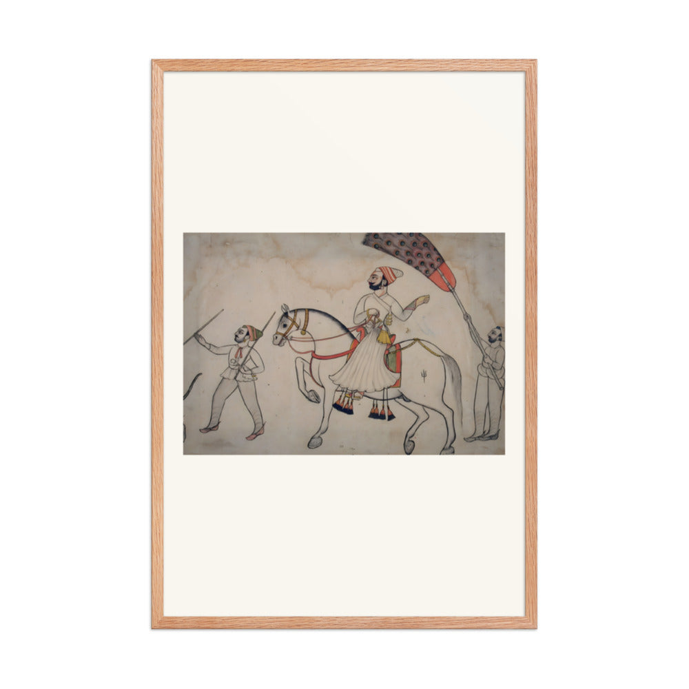 Equestrian Indra Dev of Bauduatta attended by two footmen — view 8