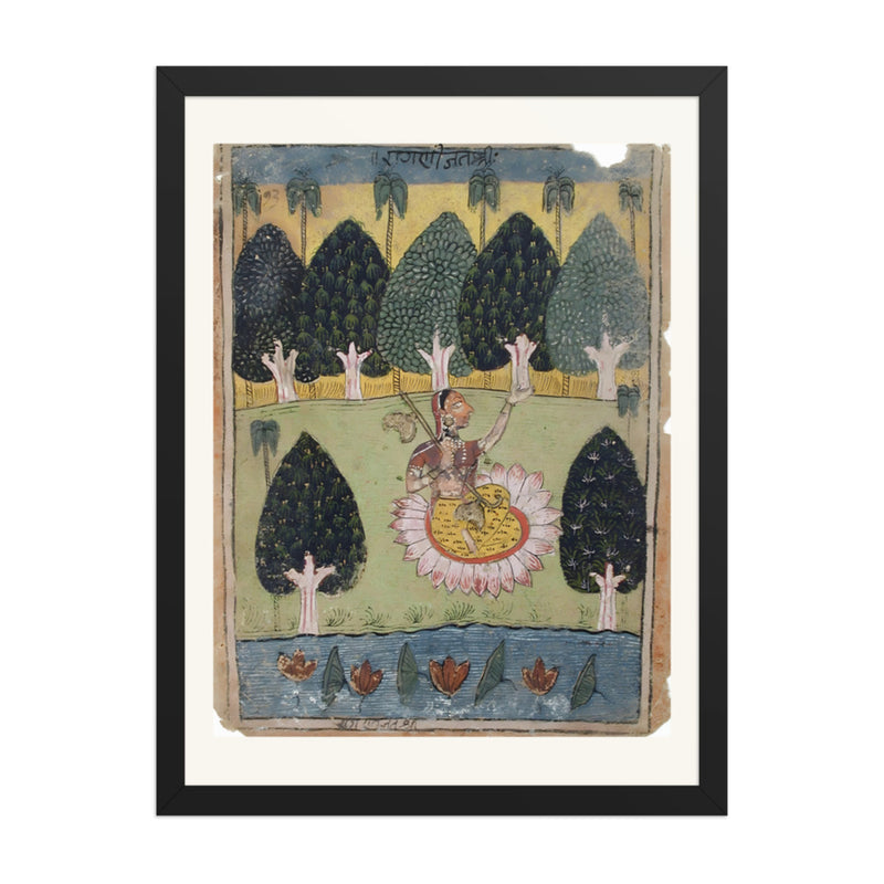 Jatsri Ragini- A lady seated on a lotus in a grove of trees