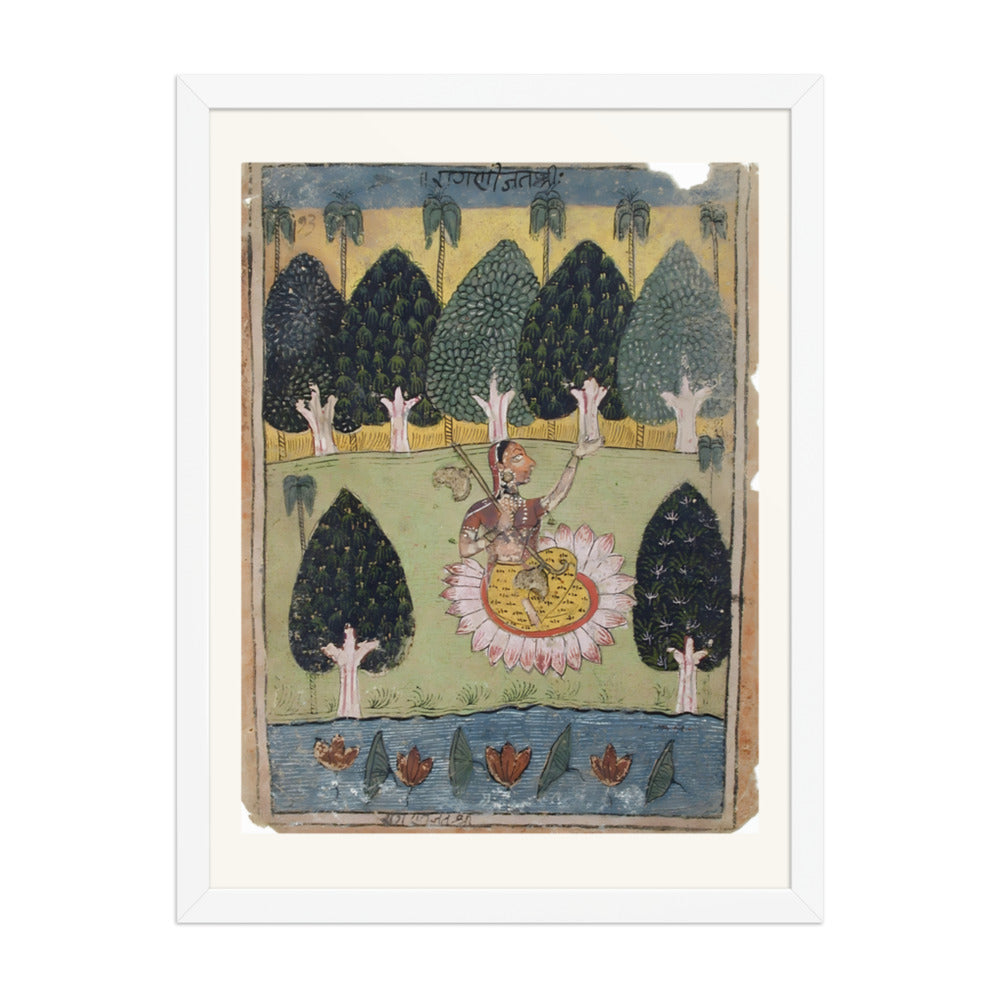 Jatsri Ragini- A lady seated on a lotus in a grove of trees — view 3