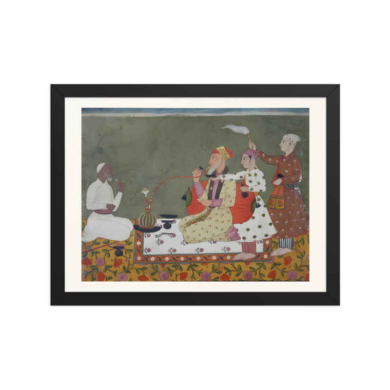 A Raja of Bilaspur in Conversation — Pahari Court Portrait