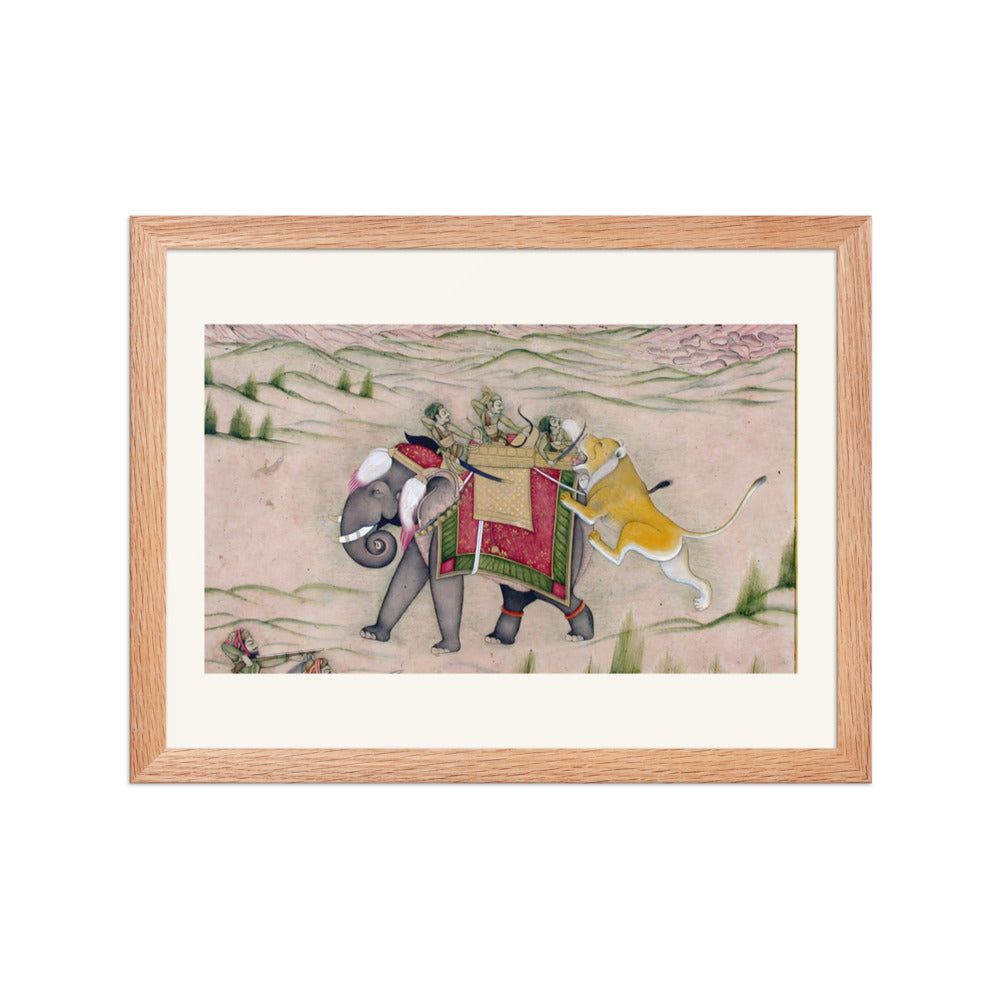 A Lion Springs at the Royal Elephant — Kishangarh Hunt — view 2